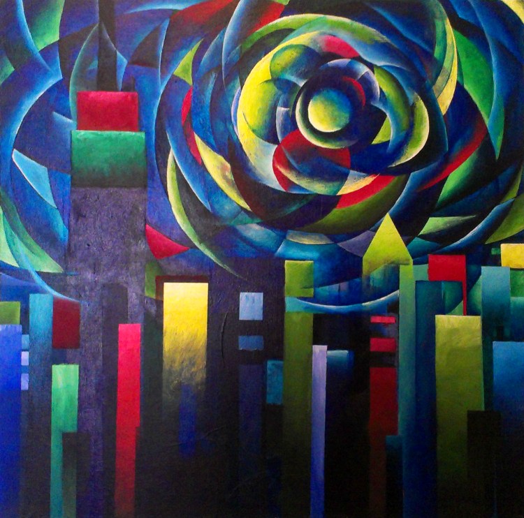 ‘Modern Times’ | Acrylic on canvas | 55 x 46 x 1.8 cm | Available for sale on http://www.artfinder.com/product/modern-times-9a40